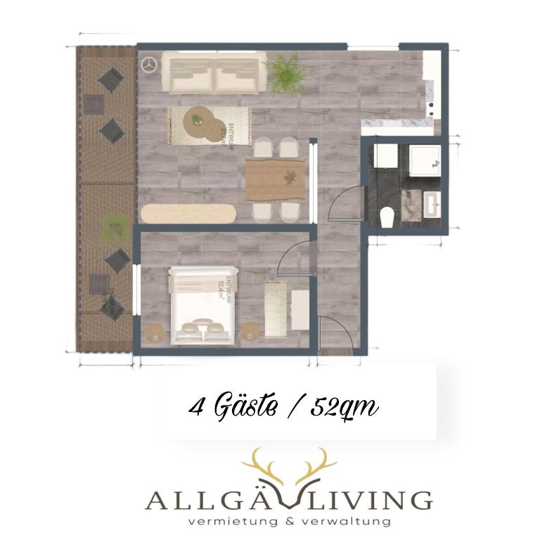 Allgäu Living l Alpsee Panorama - Immenstadt im Allgäu - mit Sonnigen Balkon & Parkplatz - Apartment mit 1 Schlafzimmer und Seeblick - 3