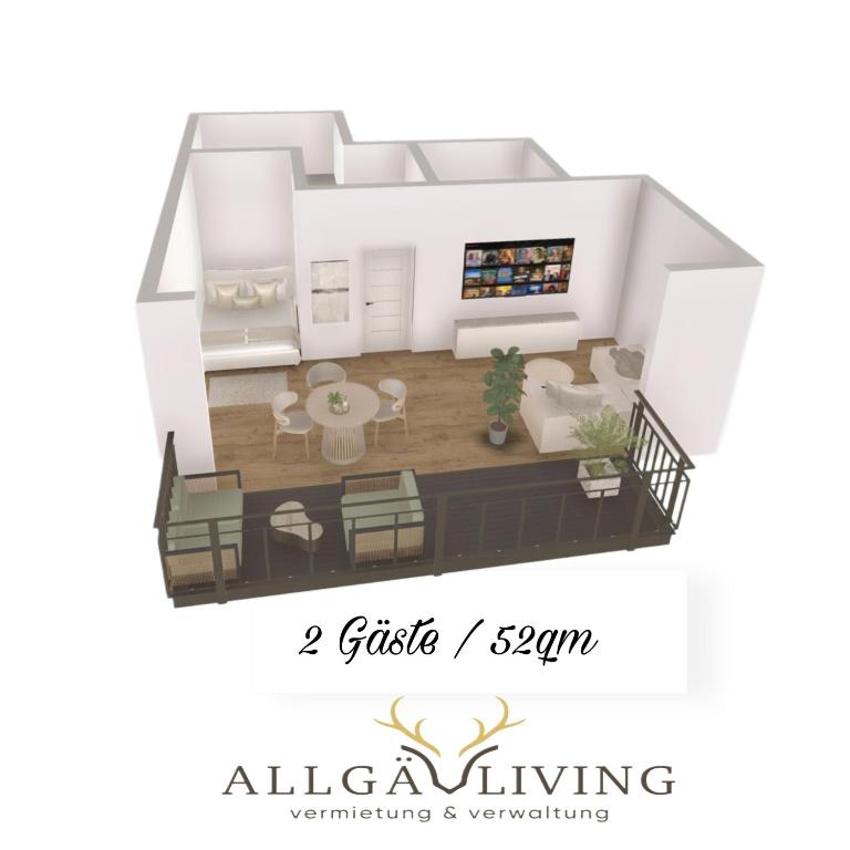 Allgäu Living l Bergblick - Sonthofen im Allgäu - Zentrum - Balkon - Parkplatz - Apartment mit 1 Schlafzimmer - 30