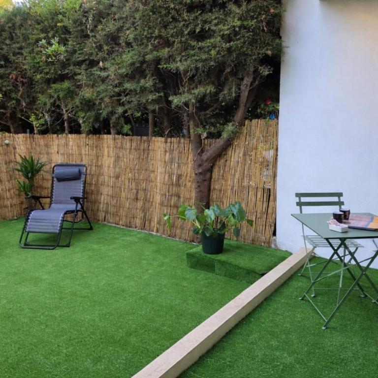 L'Oasis, jardin privé piscine plage à 5min de Nice - Appartement 1 Chambre - 6