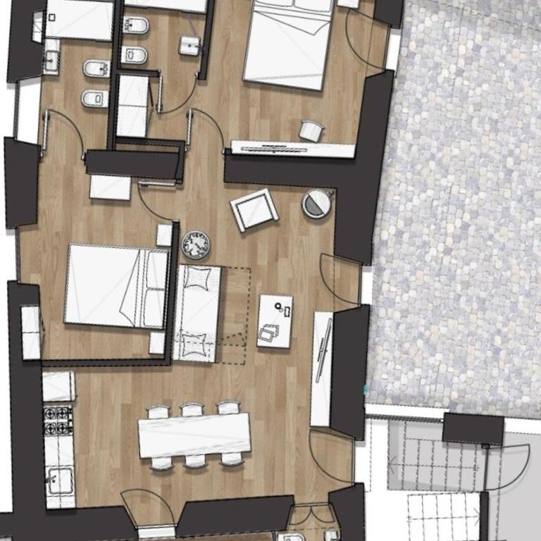 Apartment 75 mq for 5-6 p 100 m from the lake - Appartamento con 3 Camere da Letto - 2