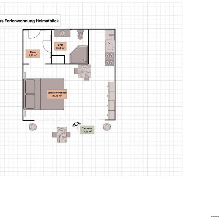 Ferienwohnung Heimatblick - Apartment mit Dusche - 17