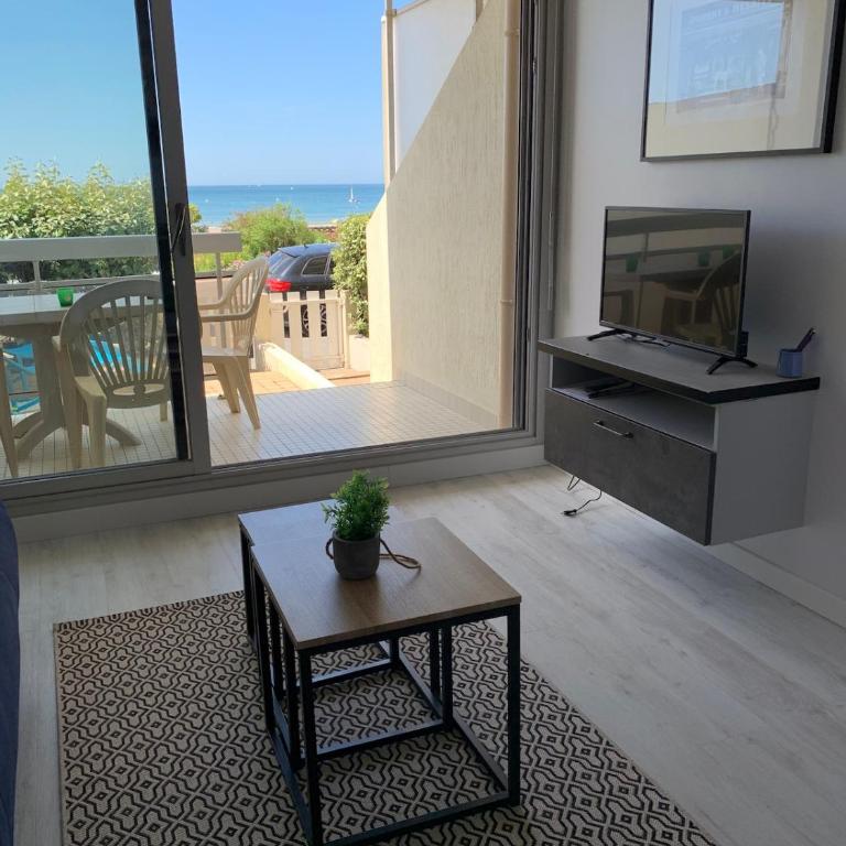 Face mer devant la plage des libraires terrasse Parking - One-Bedroom Apartment - 6