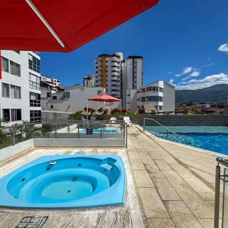 Piscina y Vista - Apto moderno con 2 hab y Aire Acondicionado - Apartamento de 2 dormitorios - 14
