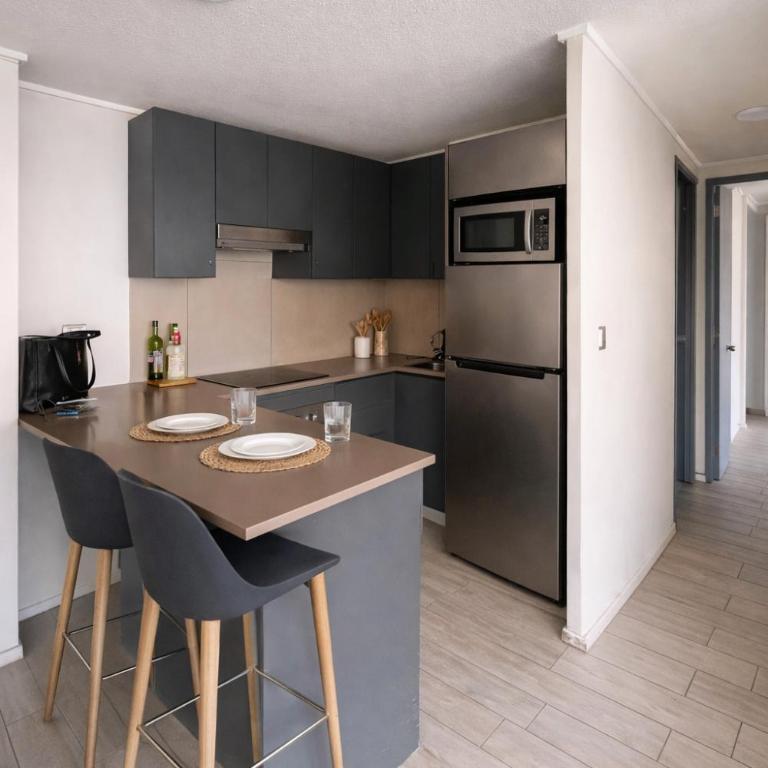 Moderno departamento 2D ,con estacionamiento, excelente ubicación, a una cuadra de el metro - Apartamento de 2 dormitorios - 1