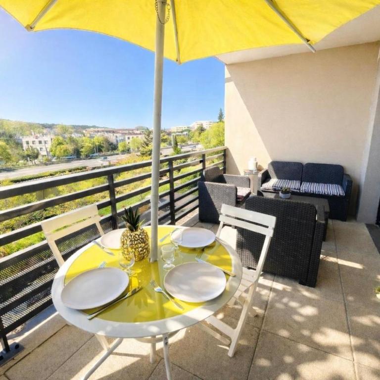 Le jardin d'Allori-Joli appartement T2 avec grande terrasse et parking proche centre ville Aix - Apartment mit 1 Schlafzimmer - 3