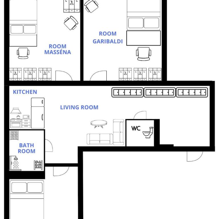 Charme niçois, 15min de la mer, 3 chambres, climatisation, terrasse - Appartement 3 Chambres - 13
