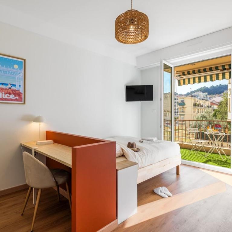 Charme niçois, 15min de la mer, 3 chambres, climatisation, terrasse - Appartement 3 Chambres - 4
