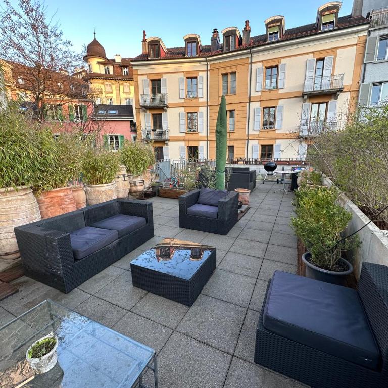 Luxury Duplex with Rooftop, View of Lausanne Cathedral - Loft-Apartment mit 3 Schlafzimmern - 59