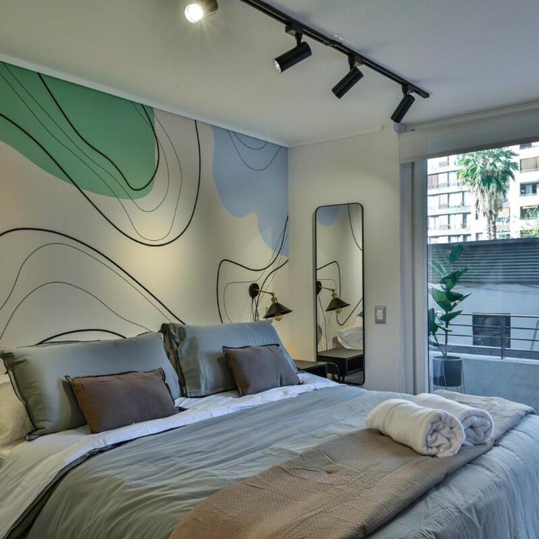 Apart completo con balcón, cercano a Est Metro y Barrio Italia - Apartamento de 1 dormitorio - 13