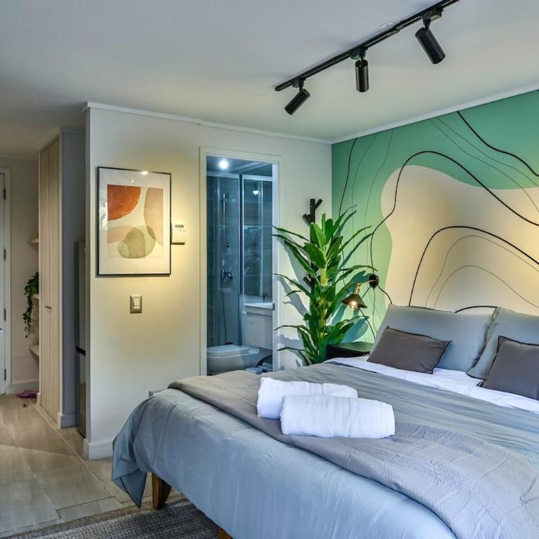 Apart completo con balcón, cercano a Est Metro y Barrio Italia - Apartamento de 1 dormitorio - 12