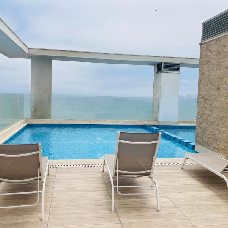 Depa familiar con vista al mar - Balcón piscina y cochera - Apartamento de 2 dormitorios con balcón y vistas al mar - 24