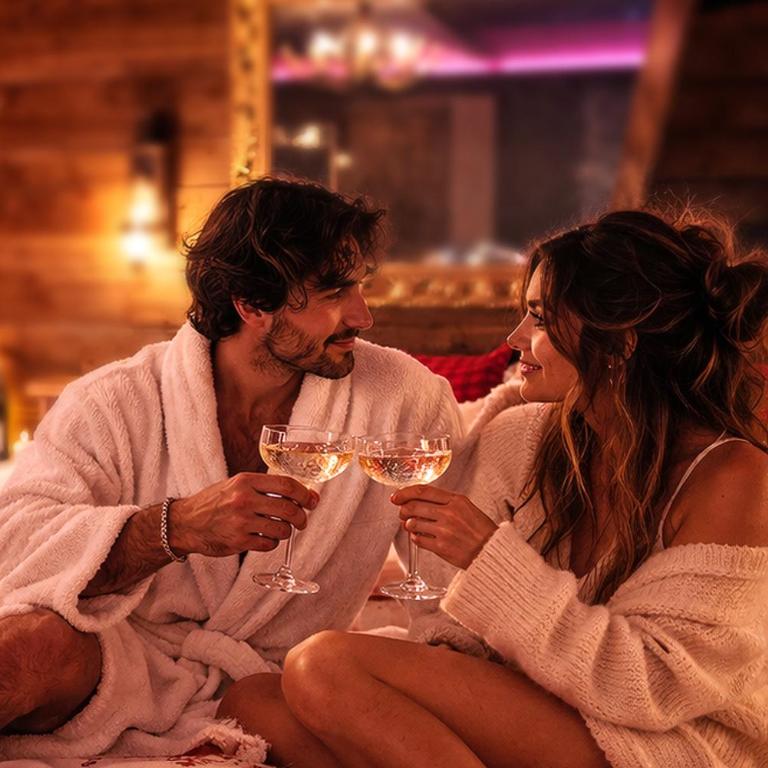 Le Chalet romantique, SPA XXL, 5 min centre ville, Écran cinéma, Lit king size, cascade d'eau - Suite Deluxe avec Baignoire Spa - 9