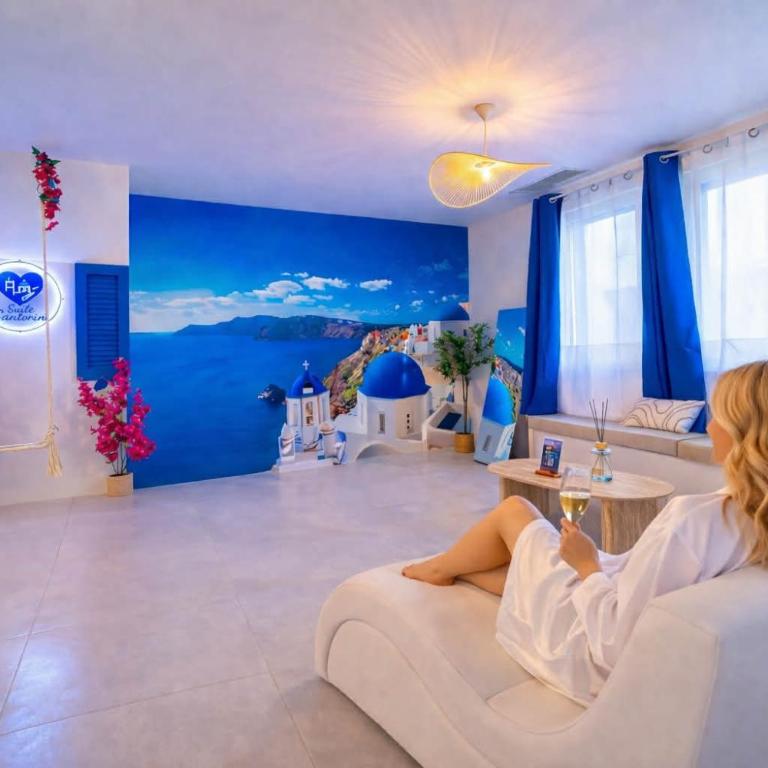 Suite romantique Santorini avec Balnéo & Sauna - Appartement 1 Chambre - 4