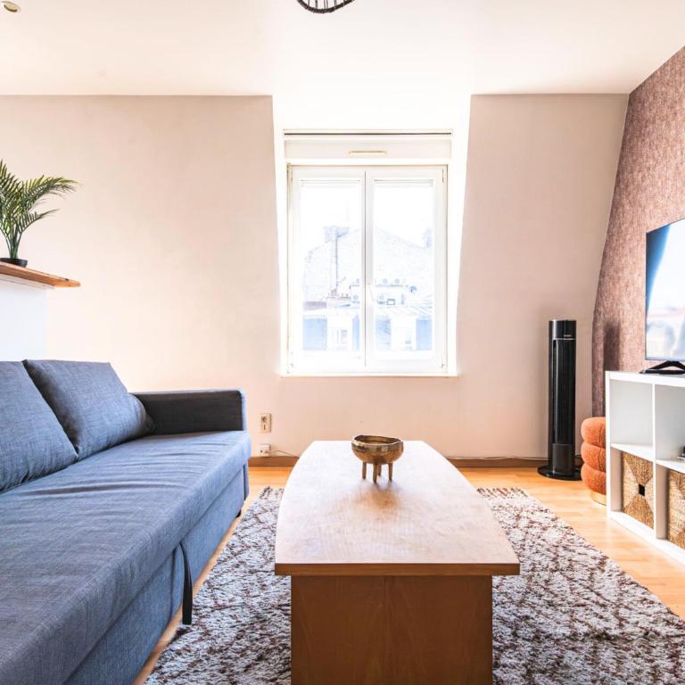 DAHLIA - Idéal pour Familles & Pros - Hypercentre - Vue Fontaine Subé et Cathédrale - Wifi - Machine à laver - Gare, Cathédrale de Reims, Commerces, Restaurants & Transports en commun accessibles à pied en moins de 10 minutes - Appartamento Deluxe con 1 Camera da Letto - 2