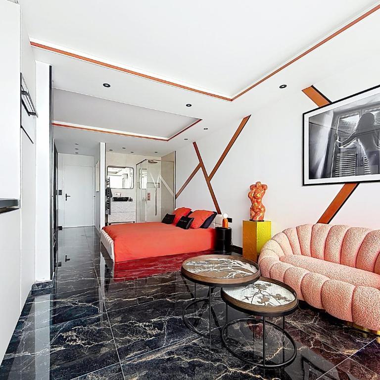 Studio luxe L'Aphrodite C49 avec terrasse vue mer au village naturiste Héliopolis - One-Bedroom Apartment - 6
