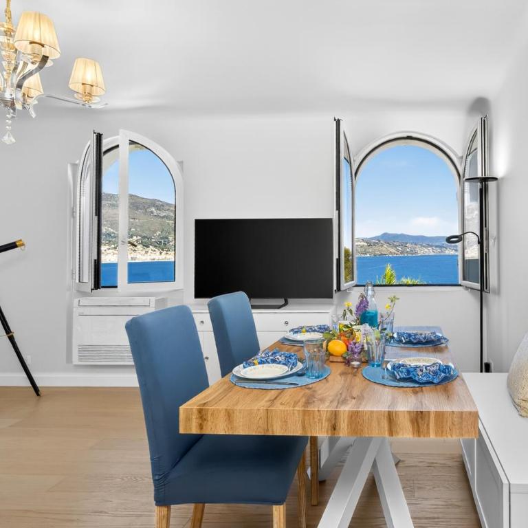 LE PAVILLON SISSI - Sublime logement-Vue mer extraordinaire-Roquebrune - Appartement 2 Chambres avec Balcon et Vue sur la Mer - 32