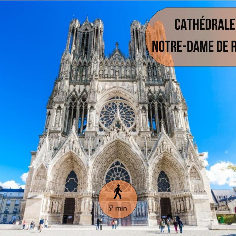 DAHLIA - Idéal pour Familles & Pros - Hypercentre - Vue Fontaine Subé et Cathédrale - Wifi - Machine à laver - Gare, Cathédrale de Reims, Commerces, Restaurants & Transports en commun accessibles à pied en moins de 10 minutes - Appartamento Deluxe con 1 Camera da Letto - 23
