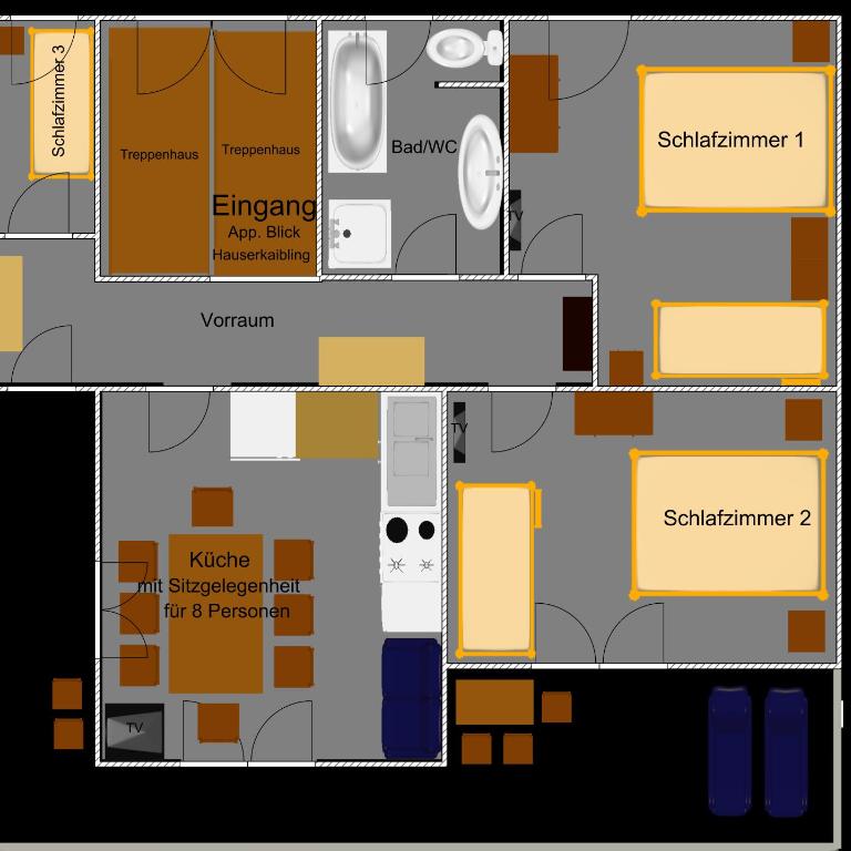 Appartement Mama - Apartment mit 3 Schlafzimmern und Balkon - 41