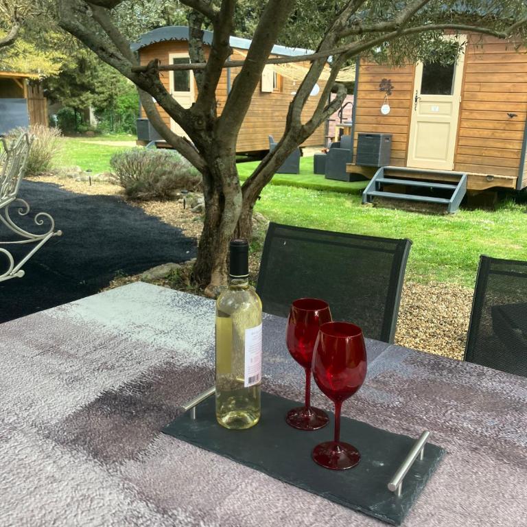 Roulotes de charme avec piscine chauffée et bain nordique à Uzès - Chalet - 29