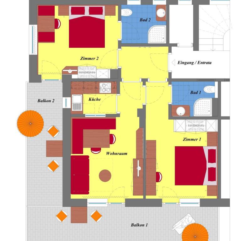 Obermoarhof Hönigspitze OG Deluxe - Deluxe-Apartment mit 2 Schlafzimmern und Gartenblick - 29