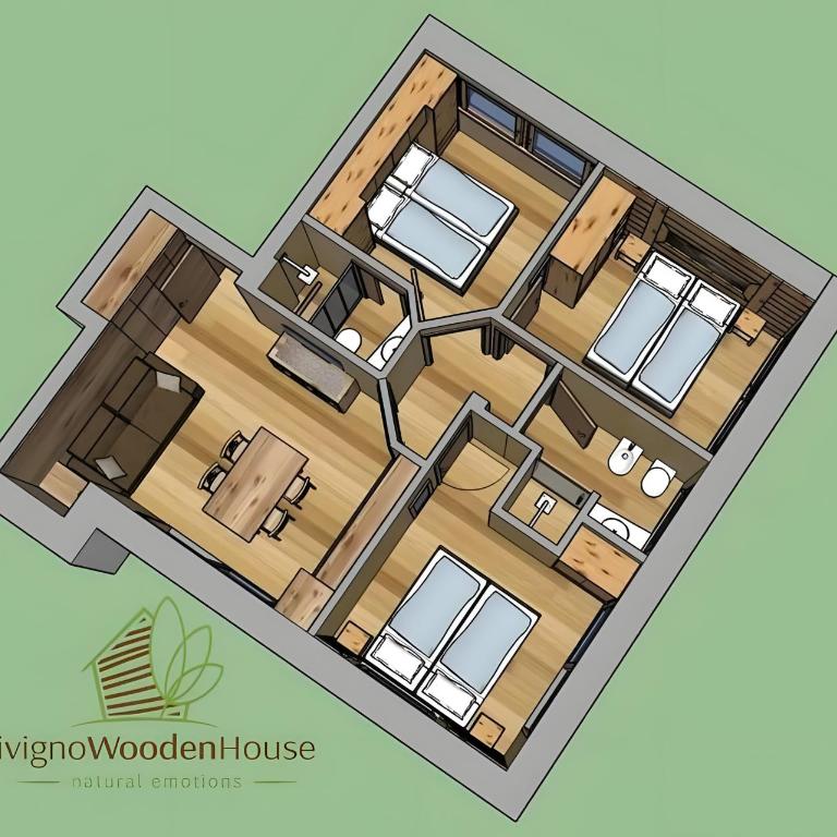 Livigno Wooden House - Three-Bedroom Premium Apartment with Balcony - 21
