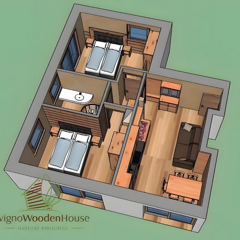 Livigno Wooden House - Two-Bedroom Deluxe Apartment with Garden View - 22