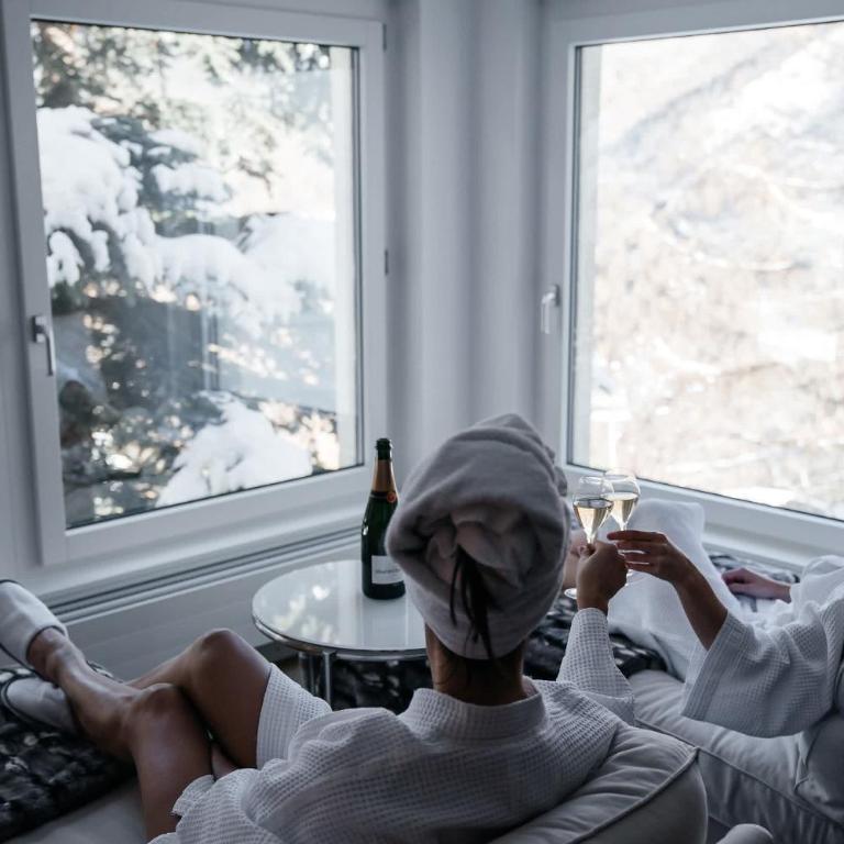 Waldhotel Fletschhorn Private Whole Hotel in Saas-Fee 360 Alpine Views & Sauna - Chalet - 24