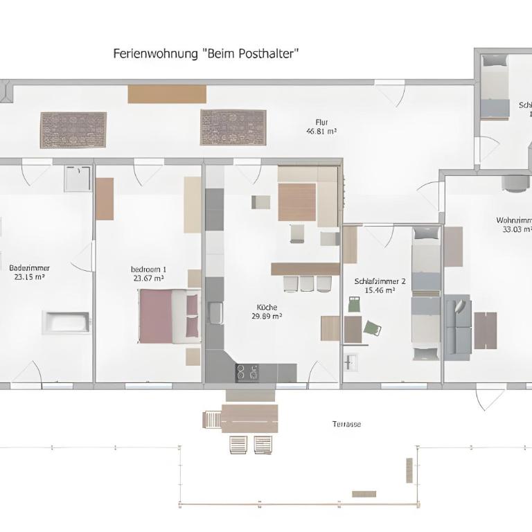 Ferienunterkünfte Beim Posthalter - Apartment mit 3 Schlafzimmern und Bergblick - 29