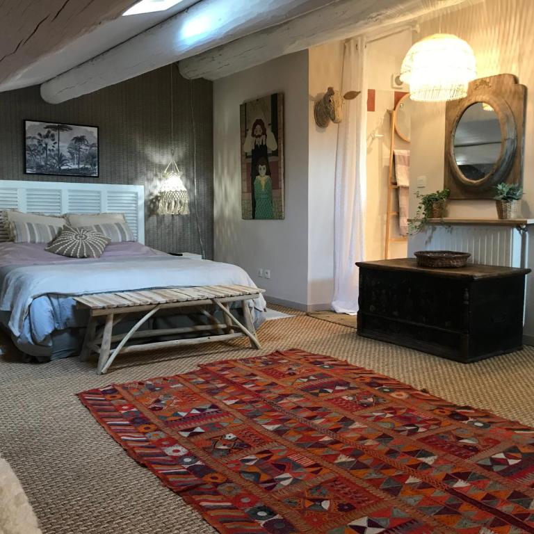 chambres d'hôtes Au Pied Du Ventoux - Chambre Double avec Balcon - 4
