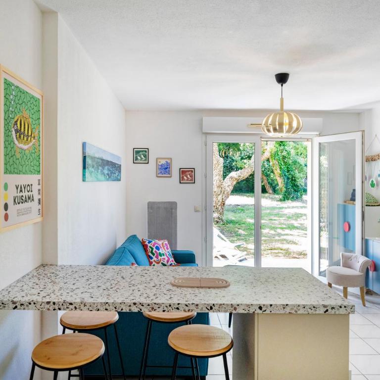 T2 au calme - 200m de la plage - Apartamento de 1 dormitorio con vistas al jardín - 14