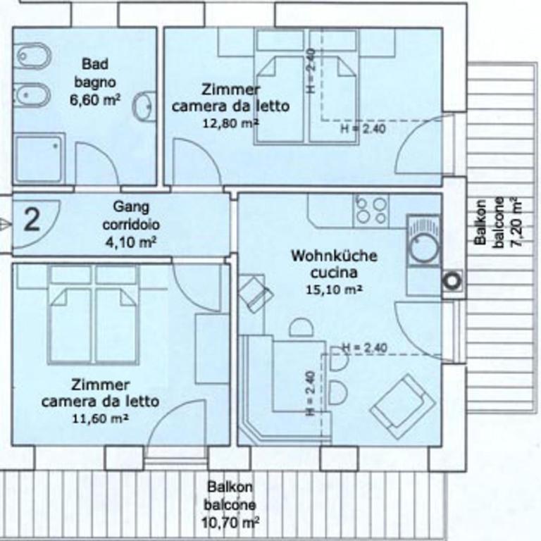 Heinzenhof Welschnofen - Two-Bedroom Deluxe Apartment with Garden View - 25