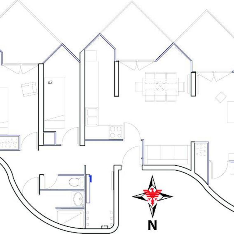 Appartement sur les pistes - 8 pers - Two-Bedroom Deluxe Apartment with Balcony - 10