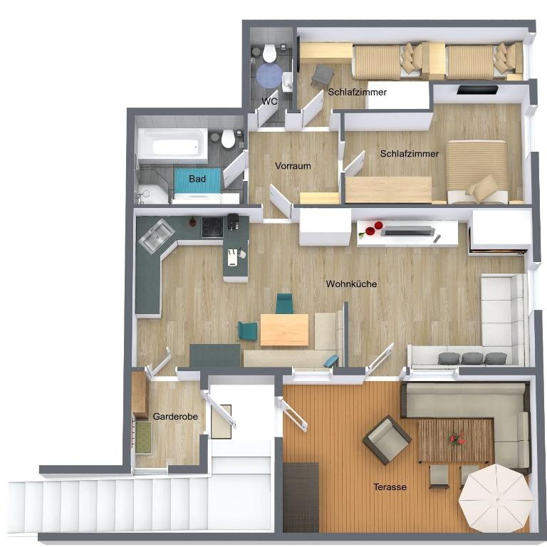 Haus Alpenheim Apartment 2 - Deluxe-Apartment mit 2 Schlafzimmern und Gartenblick - 32