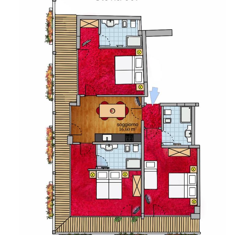 Hotel Residence Gardena Stevia 307 - Appartamento Premium con 3 Camere da Letto e Balcone - 27