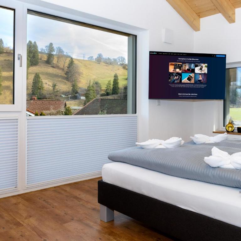 Berg Fux - 5 neue wohlfühl Ferienwohnungen mit Bergblick, Balkon, Parkplatz, nahe Oberstdorf - Apartment mit 2 Schlafzimmern und Balkon - 5