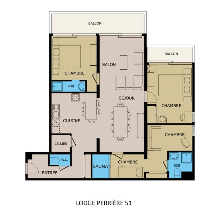 Appartement 4★, 8 pers, sauna, 3 ch, balcon sud, vue La Clusaz - FR-1-304-217 - Apartamento (8 adultos) - 16