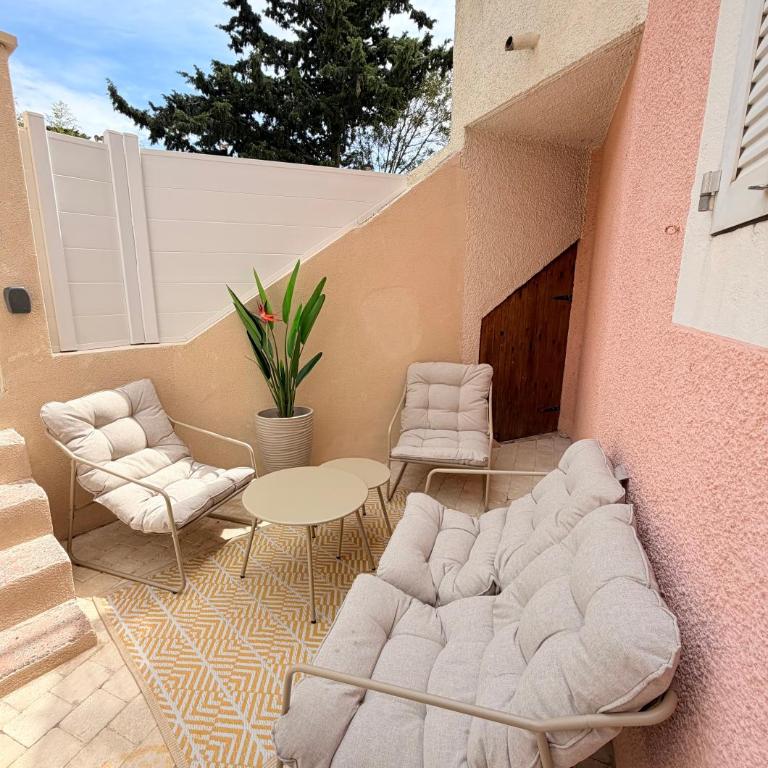 Le cocon de Sète - T2 cabine cosy, grande terrasse rez de jardin, clim, parking proche plage - Apartment mit 2 Schlafzimmern - 23