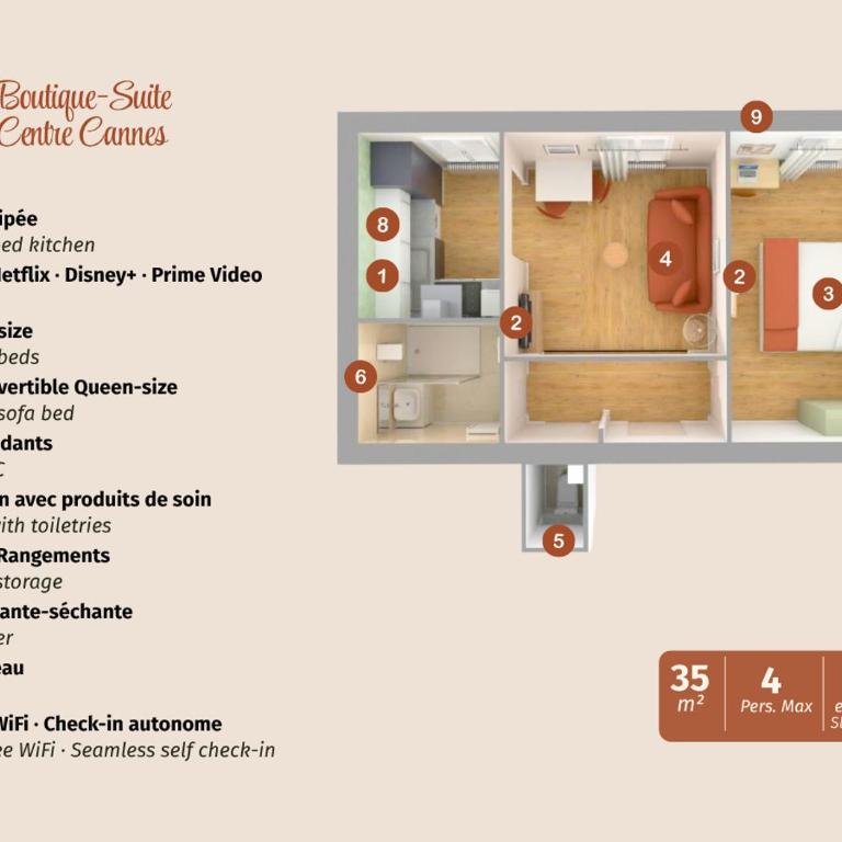La Suite Tosca - Carré d'Or - 1min Croisette - Apartment mit 1 Schlafzimmer mit Stadtblick - 30