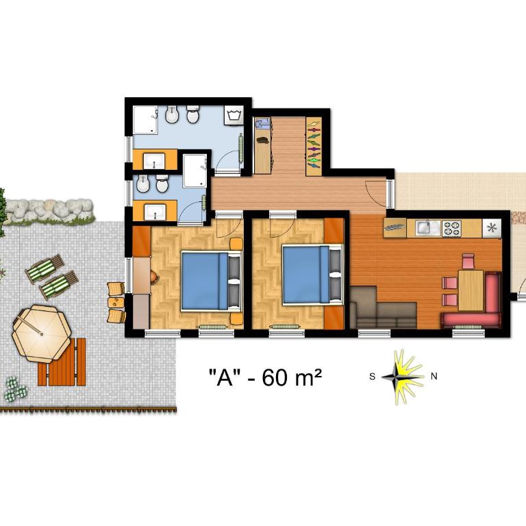 Ciasa Col Cuch - Appartamento con 2 Camere da Letto e Patio (4 Adulti) - 6