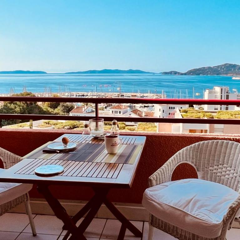 Grand studio 28m2 terrasse vue mer 180 - Plein Sud - Piscine - clim - Parking - Appartement 1 Chambre de Luxe - Vue sur Port - 11