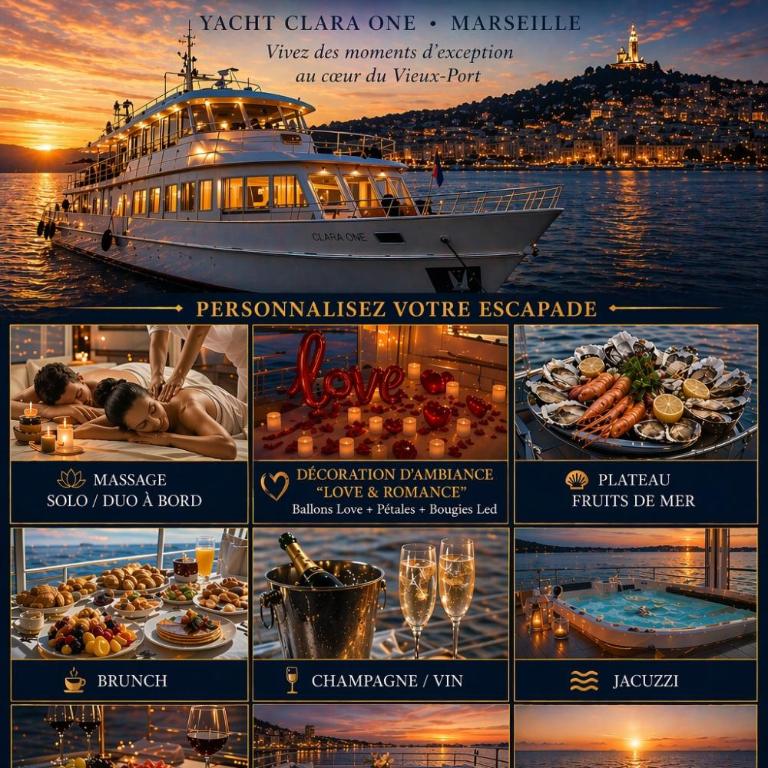 Yacht d'exception entièrement privatisé au Vieux-Port de Marseille - Cabine Familiale dans un Bateau - 17