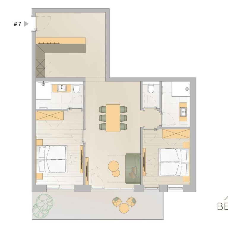 Berghof Apartments - Apartment mit 2 Schlafzimmern und Balkon - 3