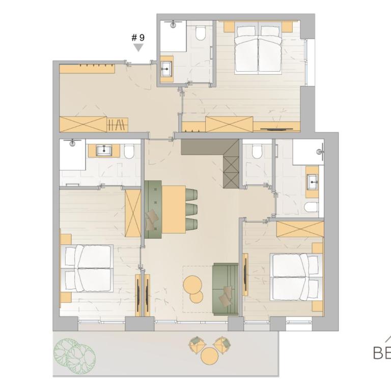 Berghof Apartments - Apartment mit 3 Schlafzimmern - obere Etage - 4
