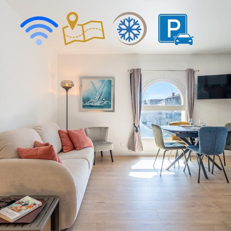 Séjour DUO parfait, Plein Centre, avec Parking privé & Climatisation - One-Bedroom Apartment - 1