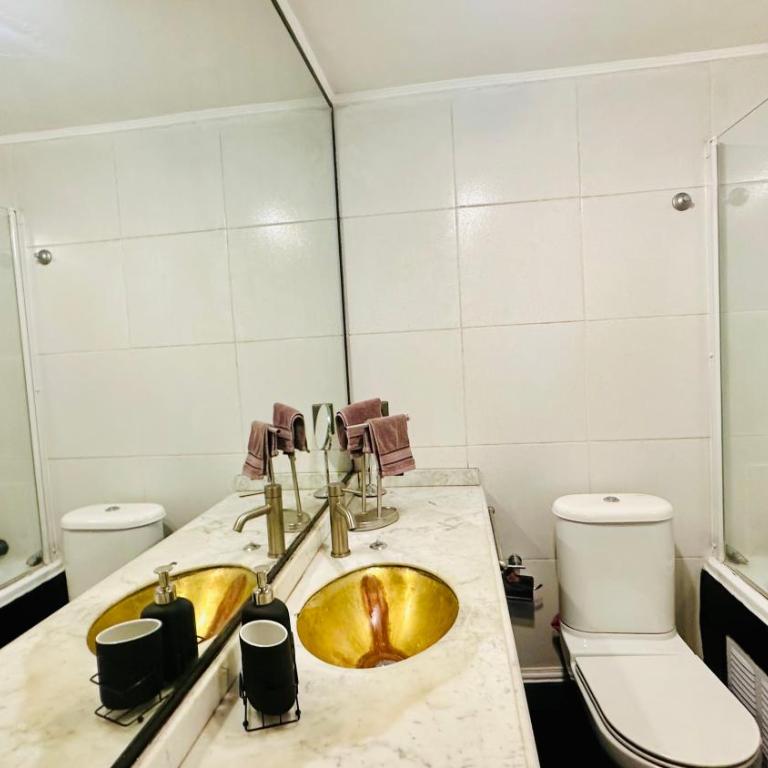Excellent location and views Spacious 1 bedroom apartment with a sofa bed just steps from Costanera Center it features air conditioning and Wi-Fi and is situated between the El Golf and Tobalaba metro stations Free parking included - One-Bedroom Apartment - 7