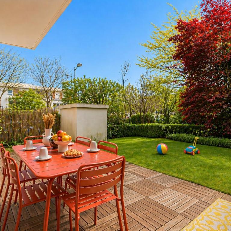 Family Apartment near Disneyland with AC, Garden & Parking - Appartement - Vue sur Jardin - 1