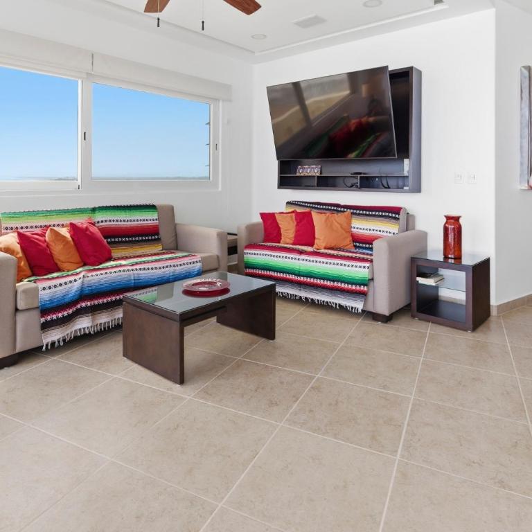 Oceanfront Apartments Vivo Resorts Puerto Escondido - Apartment mit 2 Schlafzimmern, einem Balkon und Meerblick - 8