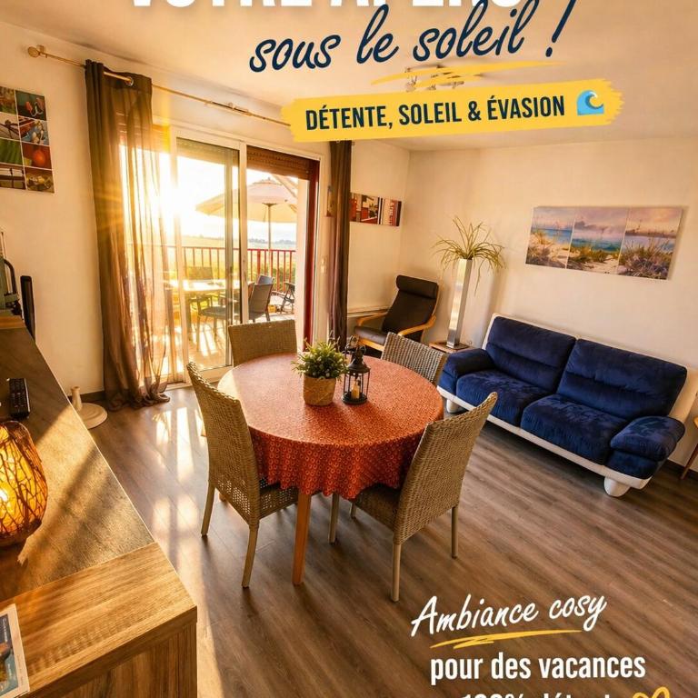Vue ocean exceptionnelle plage a pied terrasse cosy haut de gamme pour 4 personnes avec parking prive appartement lumineux idealement situe a Biscarrosse Plage cadre privilegie sejour detente face a la mer - Appartement 2 Chambres - 4