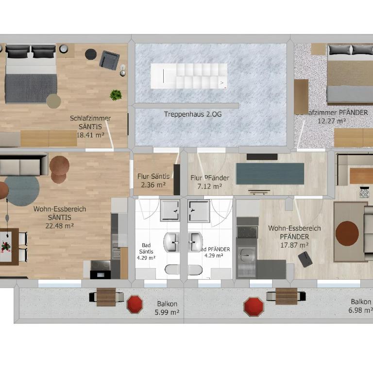 Ferienwohnungen Andreas Schäfler - Superior Apartment mit 1 Schlafzimmer und Balkon - 1