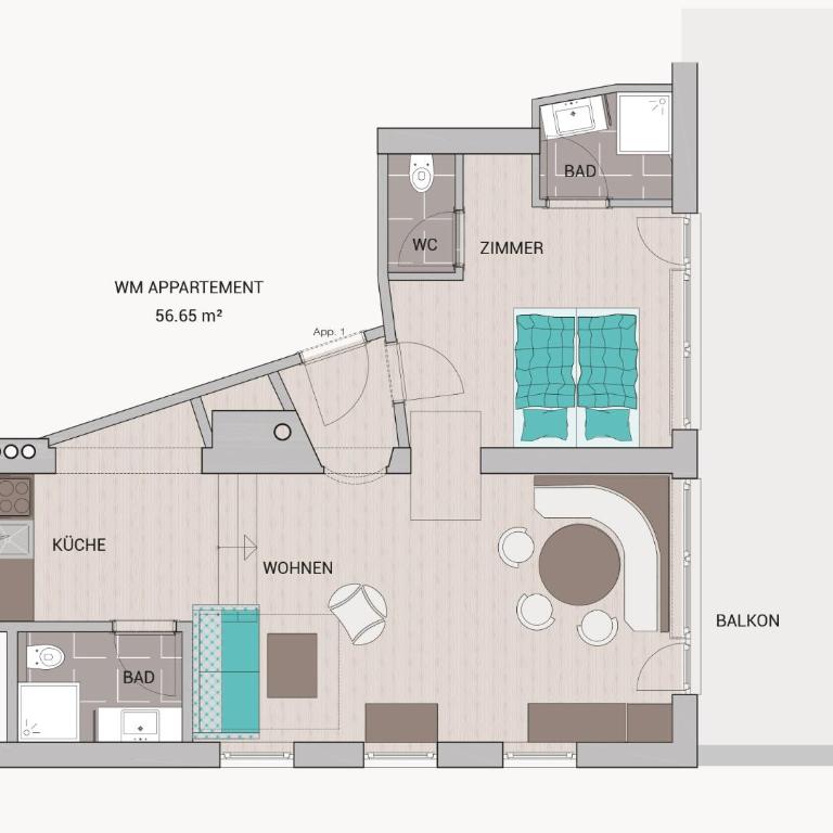 Appartements Fürstauer - One-Bedroom Apartment with Balcony - 12